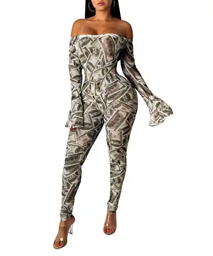 Women's Money Printed Jumpsuit