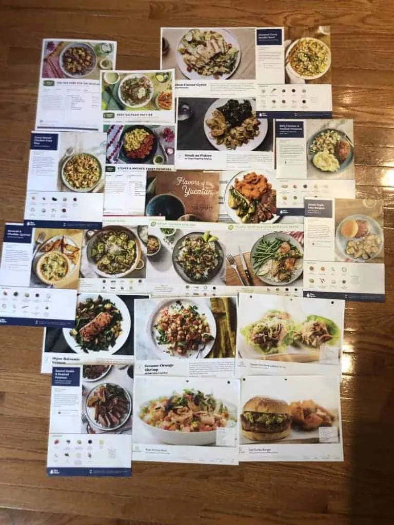 Meal Delivery Service Recipe Cards